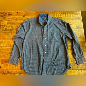 VINTAGE Tommy Hilfiger Shirt Mens Blue Button Up Single Stitch 90s Size Size L